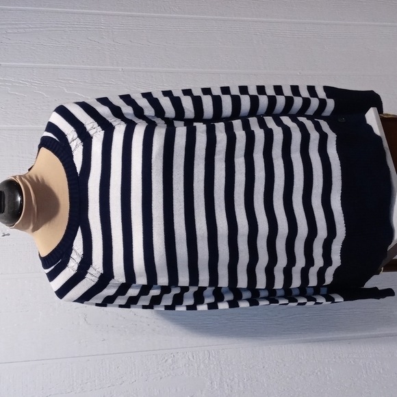 NWT Nautical sweater navy blue and white long sleeve side button XL - Picture 4 of 13
